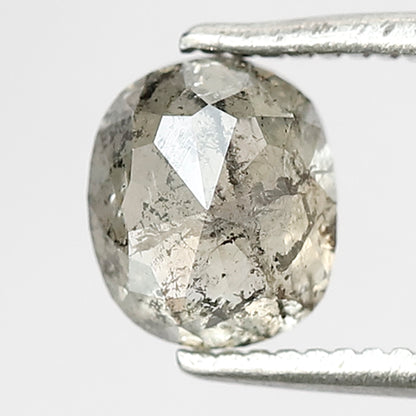 1.30 Ct oval Shape Salt and Pepper Diamond 6.50 MM Loose Natural Green Grey Color Diamond wedding ring