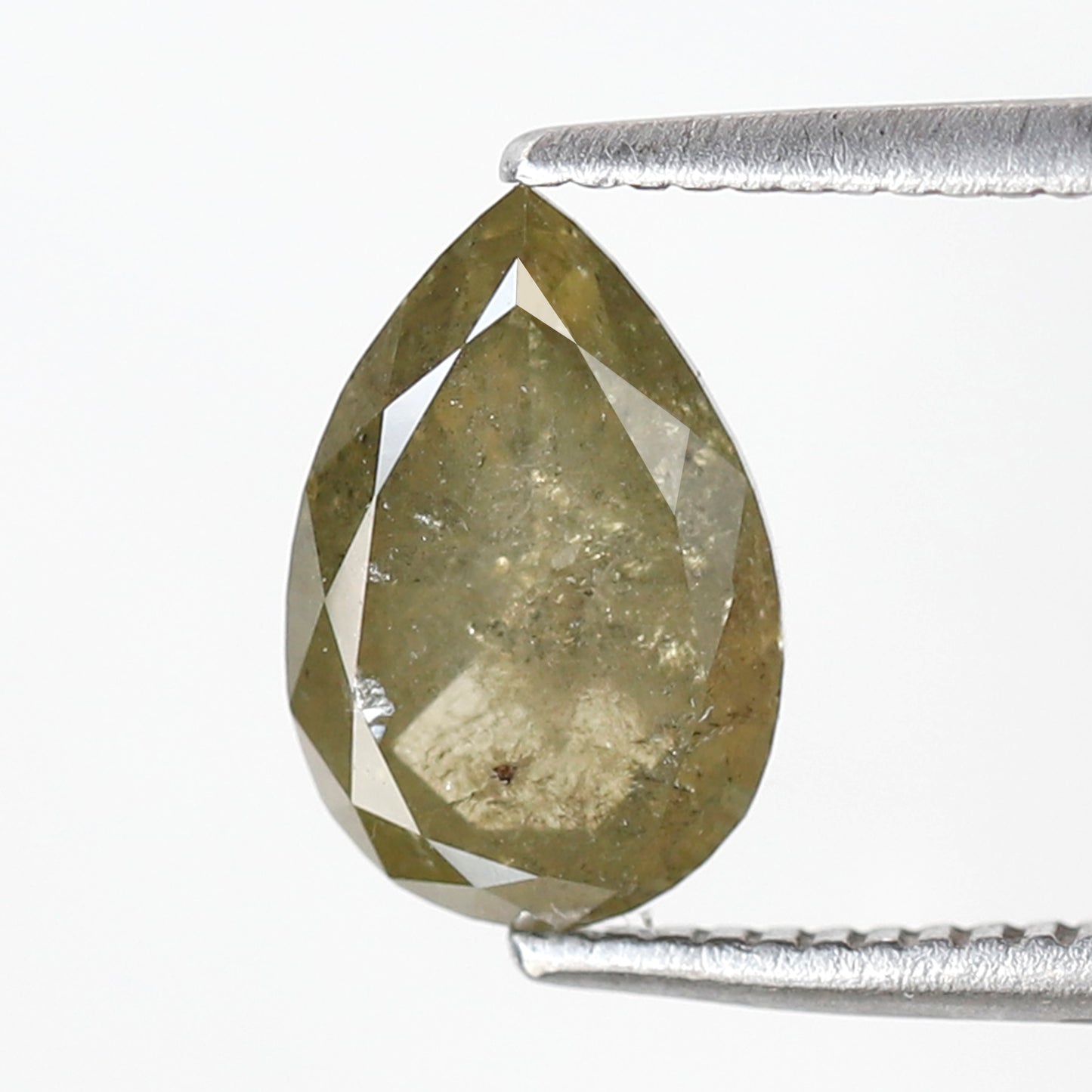 1.60 Ct Pear Shape Rustic Diamond, Natural Greenish Yellow Diamond, Ethical Loose Diamond for Promise Ring