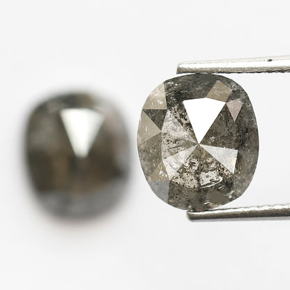 Oval Pair 4.27 Ct Natural Gray Black Salt & Pepper Diamonds | Earth Mined Loose Earrings Diamonds
