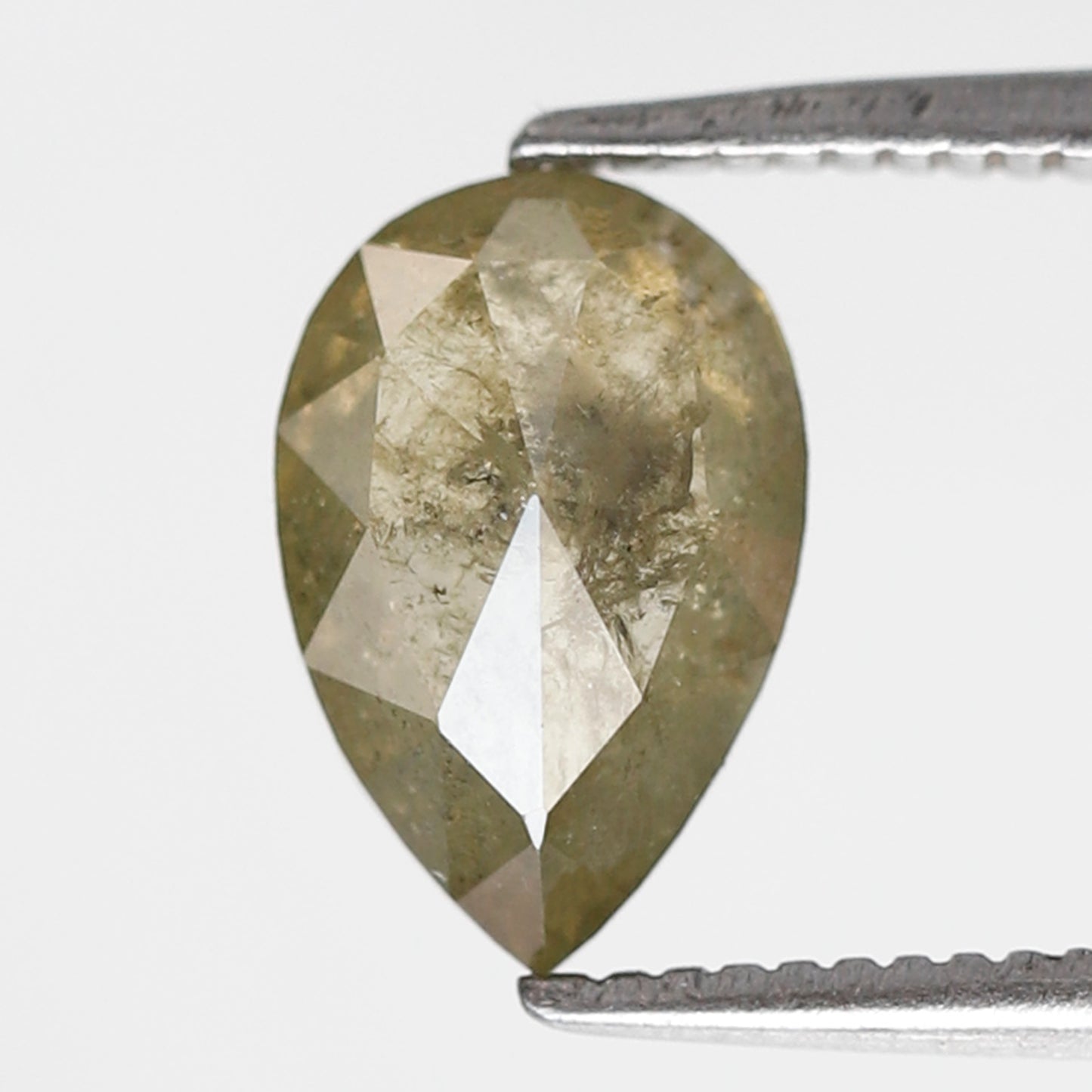 1.60 Ct Pear Shape Rustic Diamond, Natural Greenish Yellow Diamond, Ethical Loose Diamond for Promise Ring