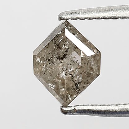 0.86 CT geometric Shape Salt and Pepper Diamond 5 MM Loose Natural Misty Grey Black Color Diamond wedding ring