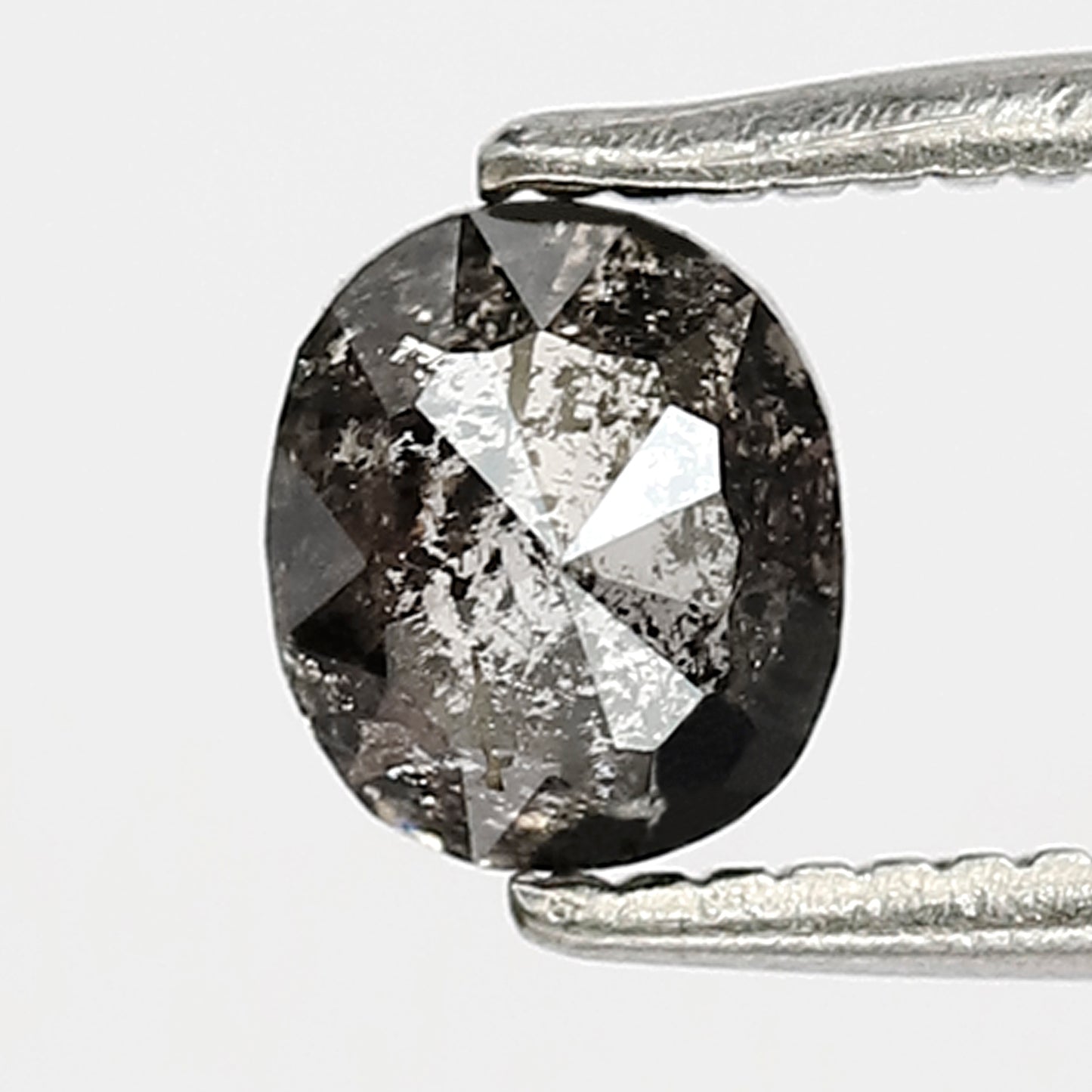 0.64 CT Oval Shape Salt and Pepper Diamond 5 MM Loose Natural Grey Black Color Diamond Birthday ring