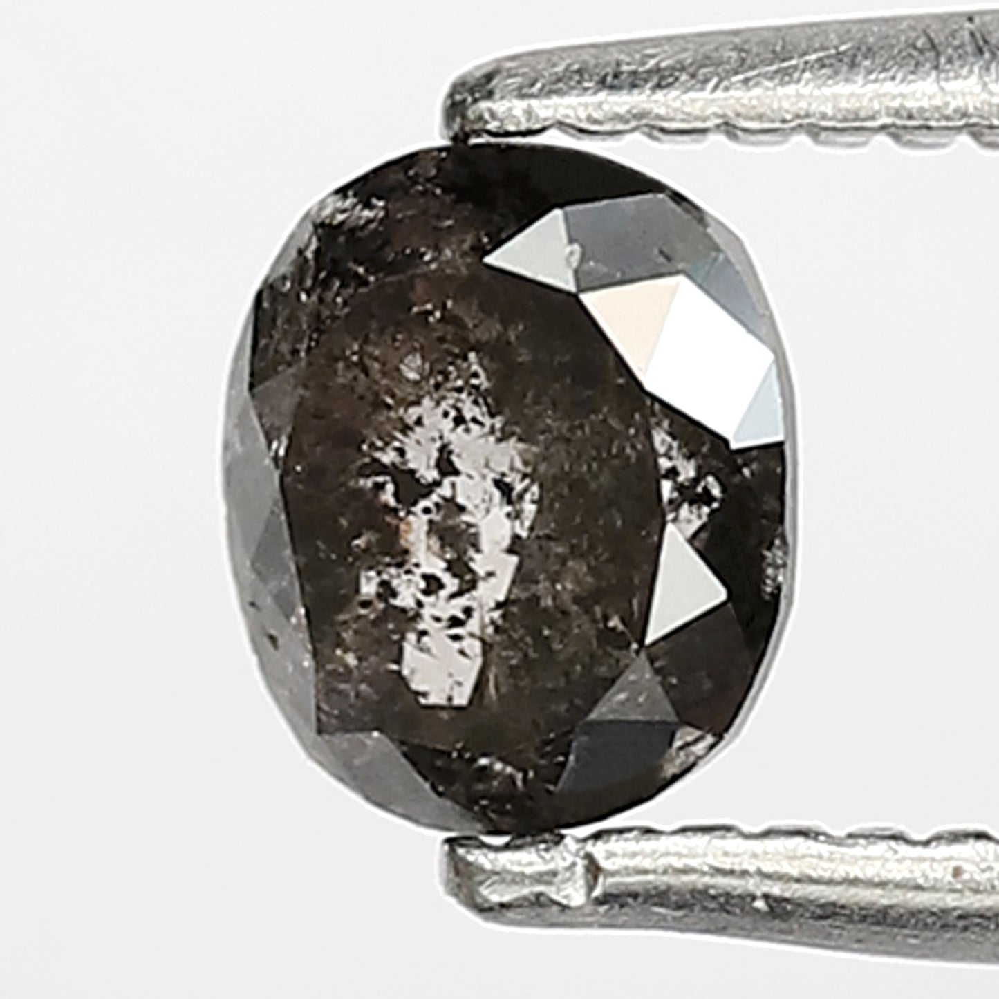 0.64 CT Oval Shape Salt and Pepper Diamond 5 MM Loose Natural Grey Black Color Diamond Birthday ring