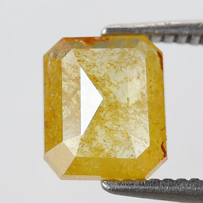 Loose Emerald Cut Rustic Diamond 1.16 Ct, Translucent Natural Ethical Diamond 7.00x5.90 mm For Bridal Jewelry