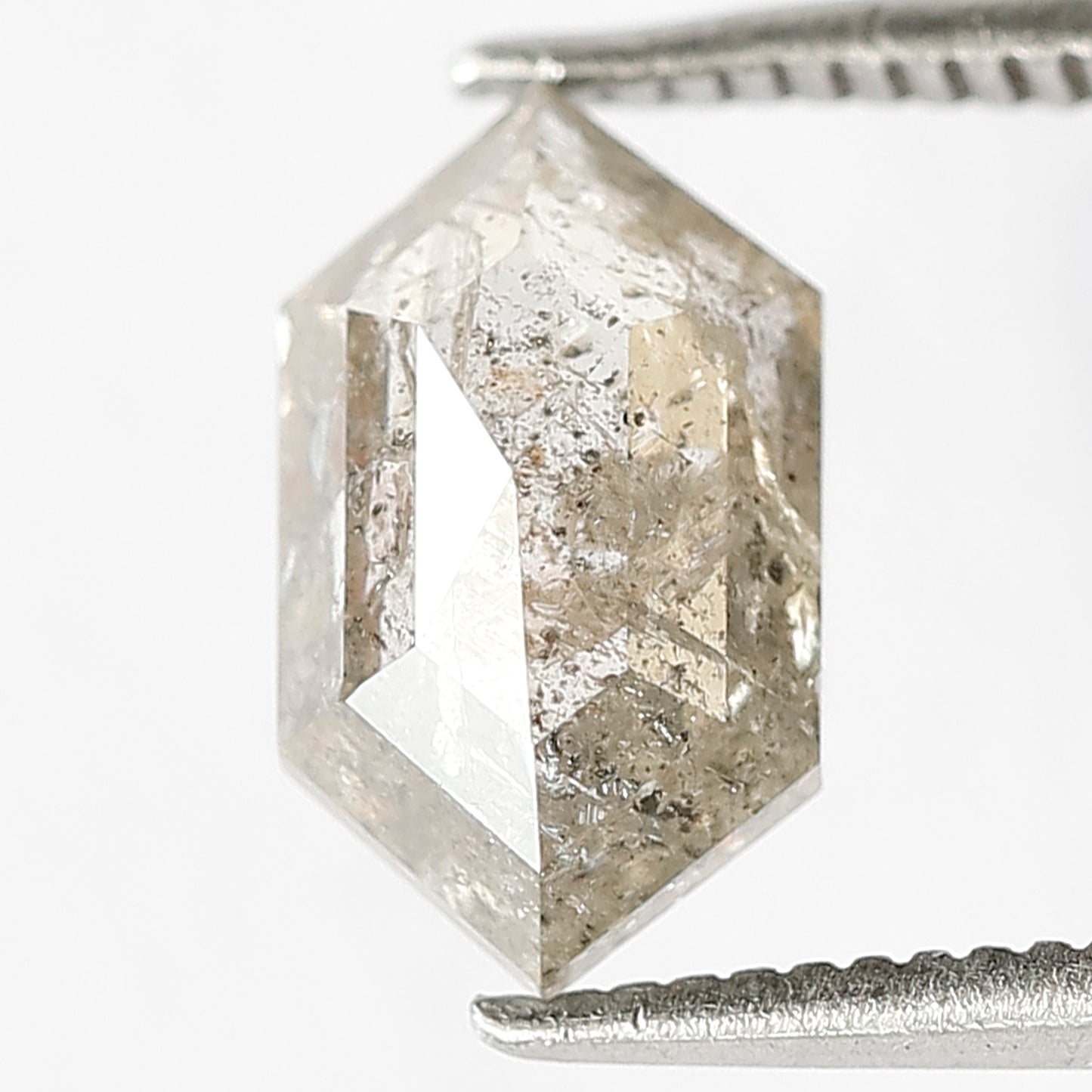 Hexagon 2.02 Ct Natural Brownish Black Salt & Pepper Diamond | Loose Diamond for Engagement Ring