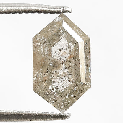 Hexagon 2.02 Ct Natural Brownish Black Salt & Pepper Diamond | Loose Diamond for Engagement Ring