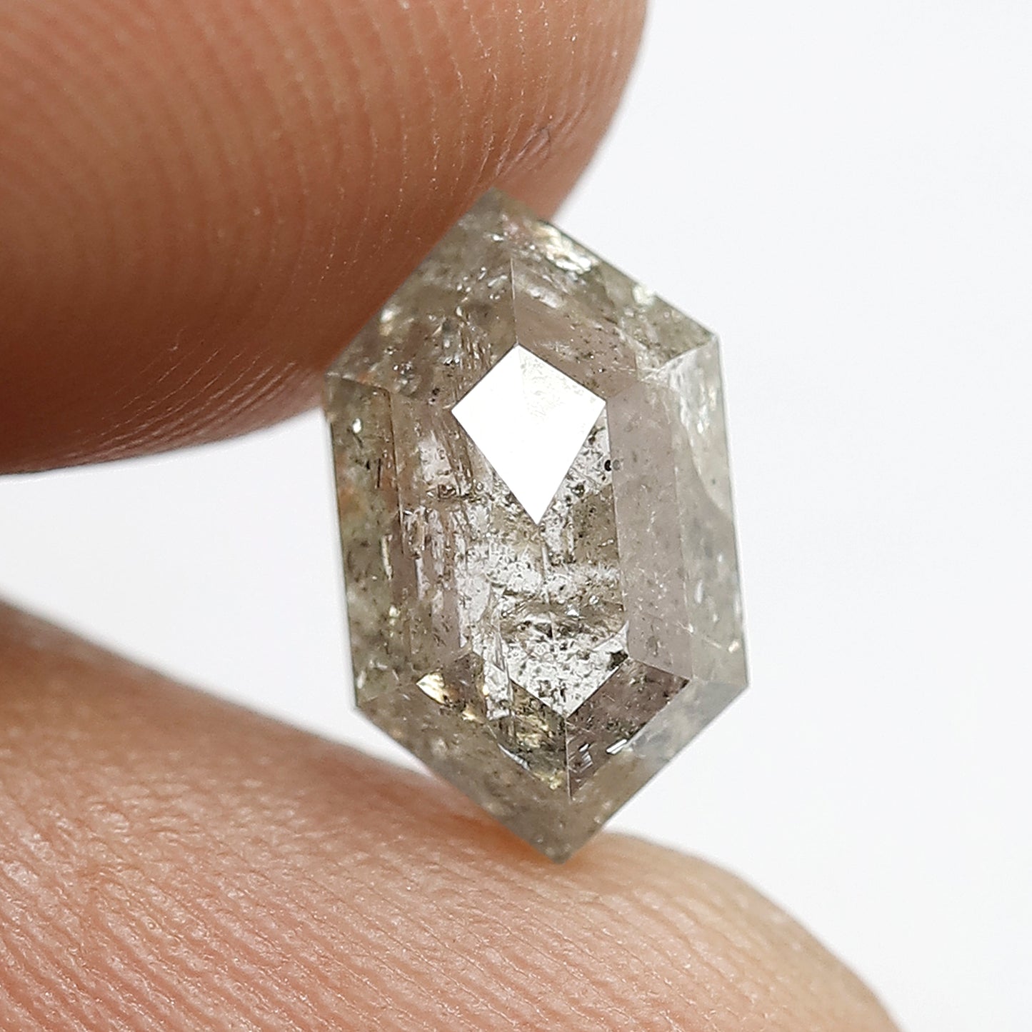 Hexagon 2.02 Ct Natural Brownish Black Salt & Pepper Diamond | Loose Diamond for Engagement Ring