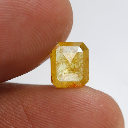 Loose Emerald Cut Rustic Diamond 1.16 Ct, Translucent Natural Ethical Diamond 7.00x5.90 mm For Bridal Jewelry