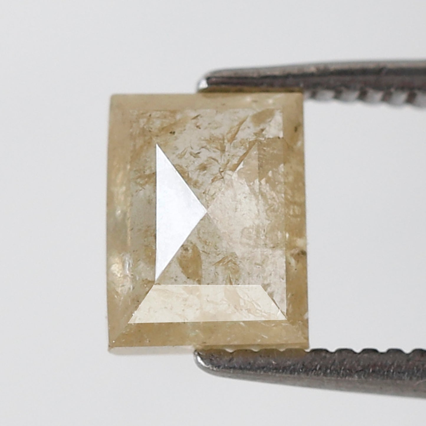 1.34 CT Rectangle cut Loose Rustic Diamond, 6.60 mm Natural Yellowish icy White Earth Mined Diamond