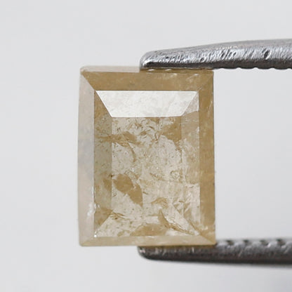 1.34 CT Rectangle cut Loose Rustic Diamond, 6.60 mm Natural Yellowish icy White Earth Mined Diamond