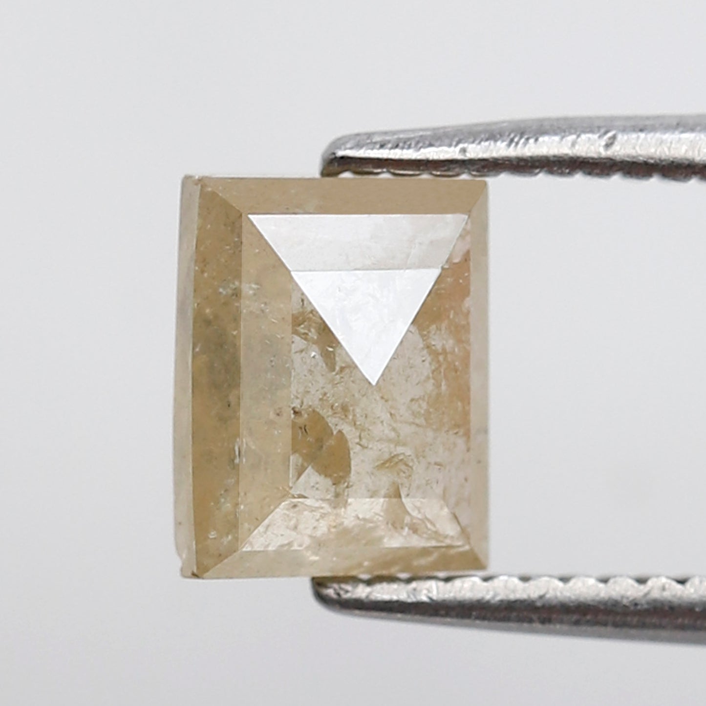 1.34 CT Rectangle cut Loose Rustic Diamond, 6.60 mm Natural Yellowish icy White Earth Mined Diamond