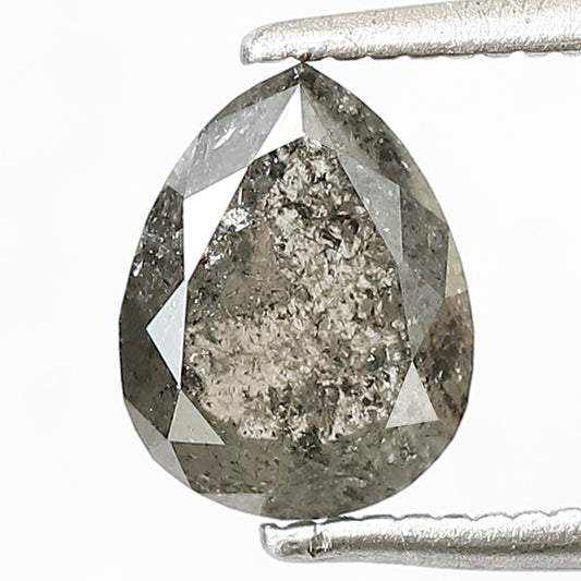1.25 Ct Pear Salt & Pepper Diamond | 7.70 x 6.00 mm Natural Conflict Free Ethical Loose Diamond