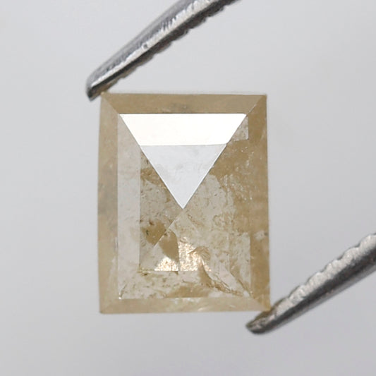 1.34 CT Rectangle cut Loose Rustic Diamond, 6.60 mm Natural Yellowish icy White Earth Mined Diamond