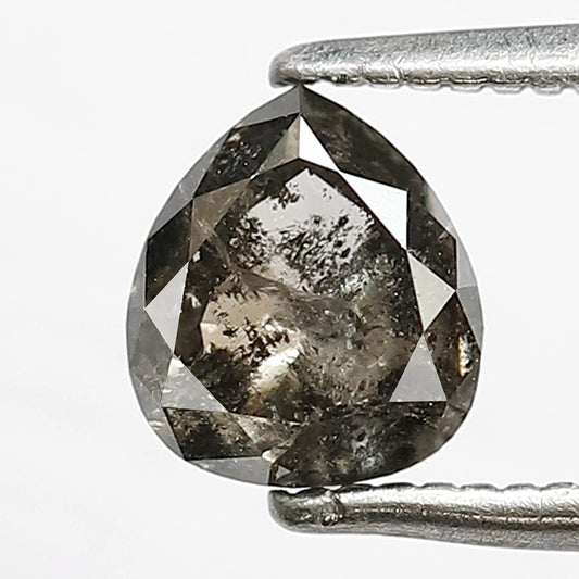 Pear Shape 1.03 Ct Natural Salt & Pepper Diamond | 6.30 x 5.60 mm Conflict Free Loose Diamond For Anniversary Ring