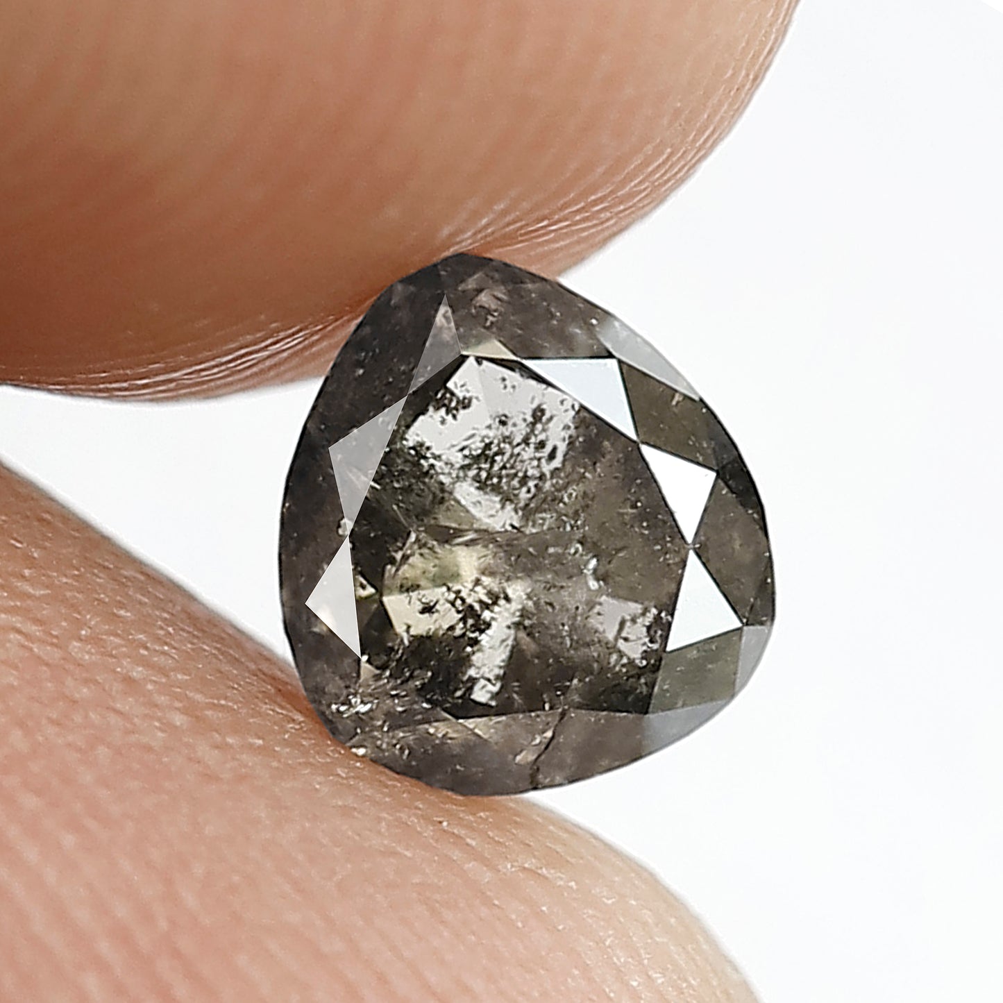 Pear Shape 1.03 Ct Natural Salt & Pepper Diamond | 6.30 x 5.60 mm Conflict Free Loose Diamond For Anniversary Ring