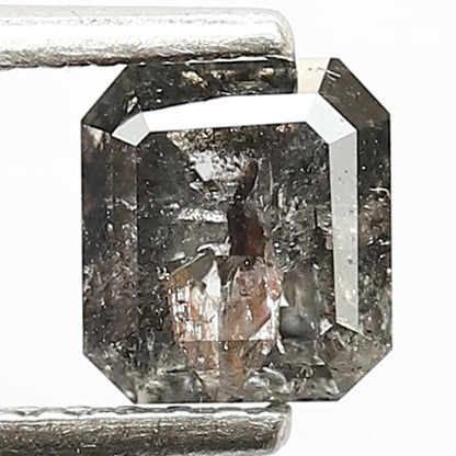 Natural 0.91 Ct Emerald Salt & Pepper Earth Mined Diamond | 5.50 x 5.00 mm Ethical Loose Stone for Jewelry