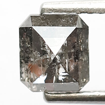 Natural 0.91 Ct Emerald Salt & Pepper Earth Mined Diamond | 5.50 x 5.00 mm Ethical Loose Stone for Jewelry
