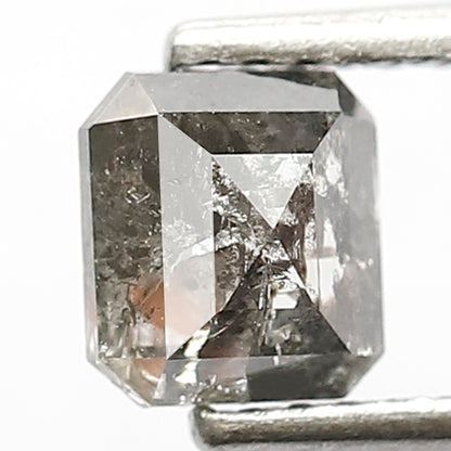 Natural 0.91 Ct Emerald Salt & Pepper Earth Mined Diamond | 5.50 x 5.00 mm Ethical Loose Stone for Jewelry