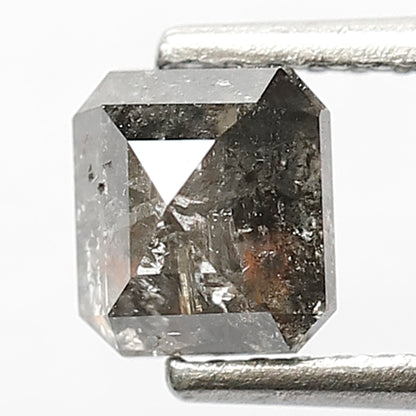 Natural 0.91 Ct Emerald Salt & Pepper Earth Mined Diamond | 5.50 x 5.00 mm Ethical Loose Stone for Jewelry