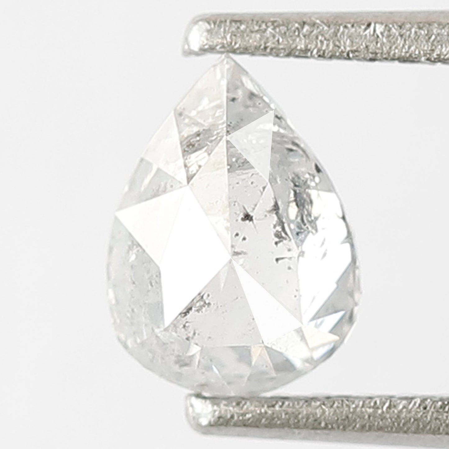0.62 CT Pear Shape Salt and Pepper Diamond, Natural Misty White Earth Mined Loose Diamond For Bridal Jewelry