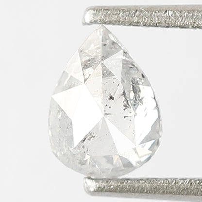0.62 CT Pear Shape Salt and Pepper Diamond, Natural Misty White Earth Mined Loose Diamond For Bridal Jewelry