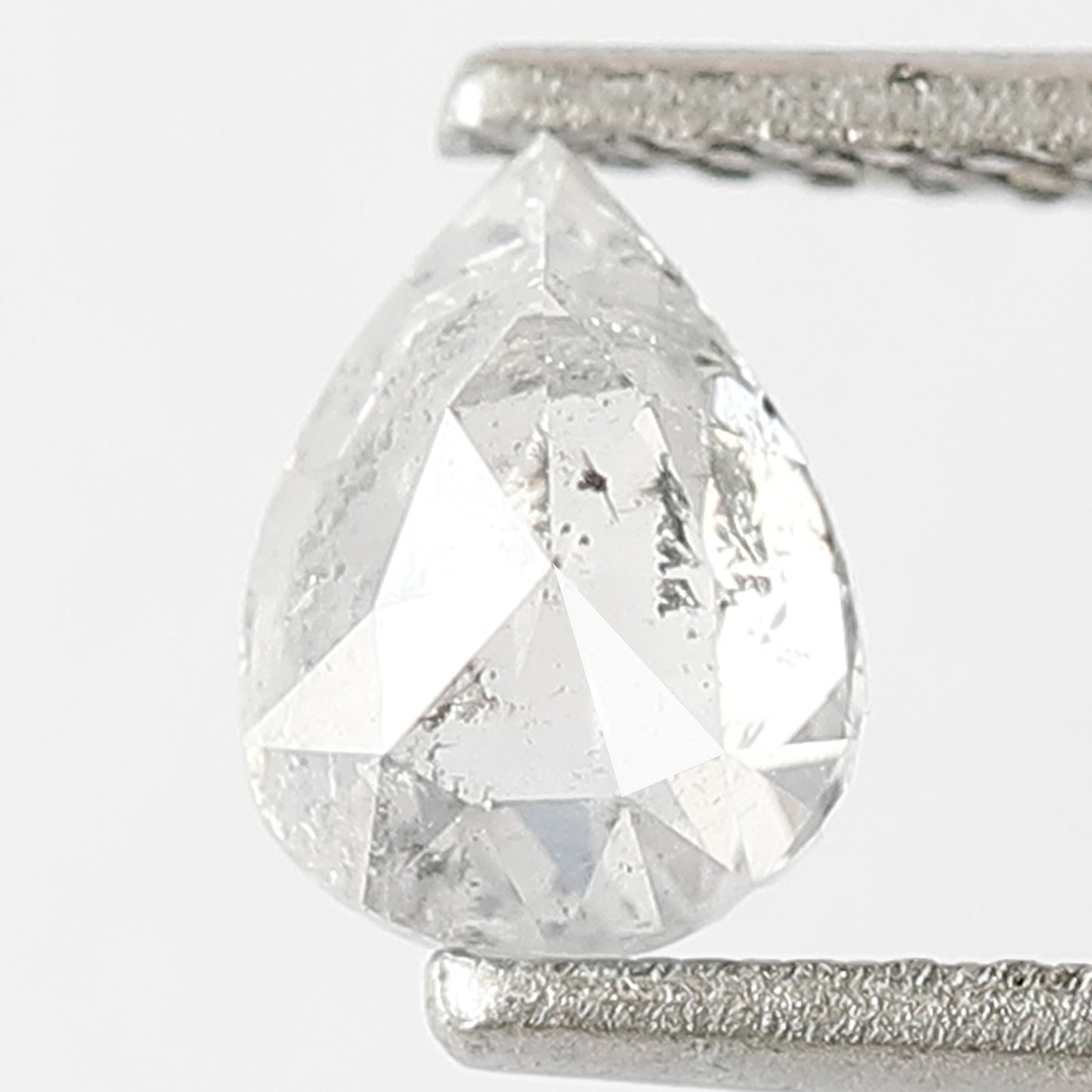 0.62 CT Pear Shape Salt and Pepper Diamond, Natural Misty White Earth Mined Loose Diamond For Bridal Jewelry