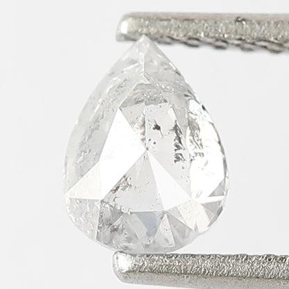 0.62 CT Pear Shape Salt and Pepper Diamond, Natural Misty White Earth Mined Loose Diamond For Bridal Jewelry