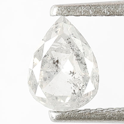 0.62 CT Pear Shape Salt and Pepper Diamond, Natural Misty White Earth Mined Loose Diamond For Bridal Jewelry
