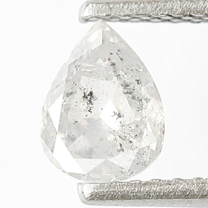 0.62 CT Pear Shape Salt and Pepper Diamond, Natural Misty White Earth Mined Loose Diamond For Bridal Jewelry