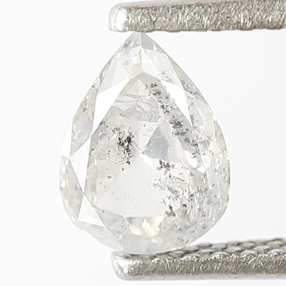 0.62 CT Pear Shape Salt and Pepper Diamond, Natural Misty White Earth Mined Loose Diamond For Bridal Jewelry
