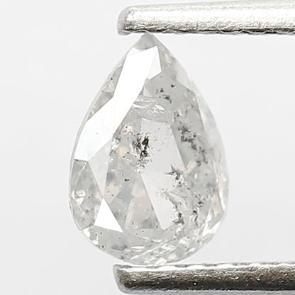 0.62 CT Pear Shape Salt and Pepper Diamond, Natural Misty White Earth Mined Loose Diamond For Bridal Jewelry