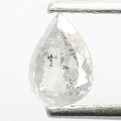 0.62 CT Pear Shape Salt and Pepper Diamond, Natural Misty White Earth Mined Loose Diamond For Bridal Jewelry