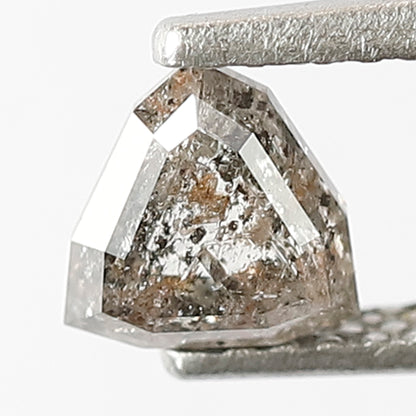 0.68 Ct Geometric Salt & Pepper Diamond | Natural Gray Black Ethical Loose Diamond for Custom Pendant