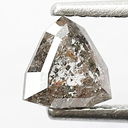 0.68 Ct Geometric Salt & Pepper Diamond | Natural Gray Black Ethical Loose Diamond for Custom Pendant