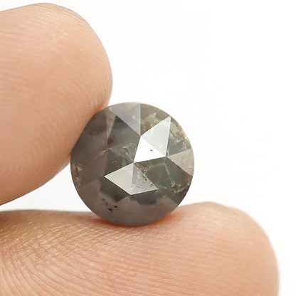 Rose Cut Gray Black Salt and Pepper Diamond in 3.29 Carat Weight