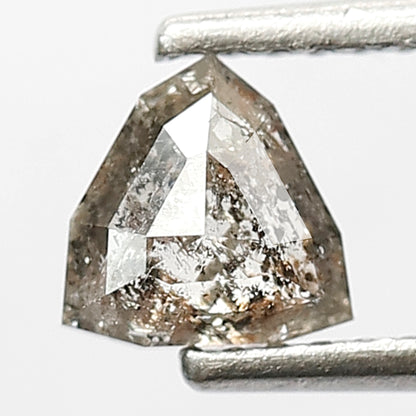 0.68 Ct Geometric Salt & Pepper Diamond | Natural Gray Black Ethical Loose Diamond for Custom Pendant