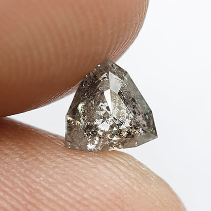 0.68 Ct Geometric Salt & Pepper Diamond | Natural Gray Black Ethical Loose Diamond for Custom Pendant