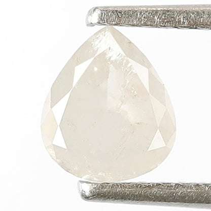 Natural Earth Mined Pear Shape 0.71 CT Diamond, 6.30 MM Misty White Loose Salt and Pepper Diamond For Making Engagement Ring