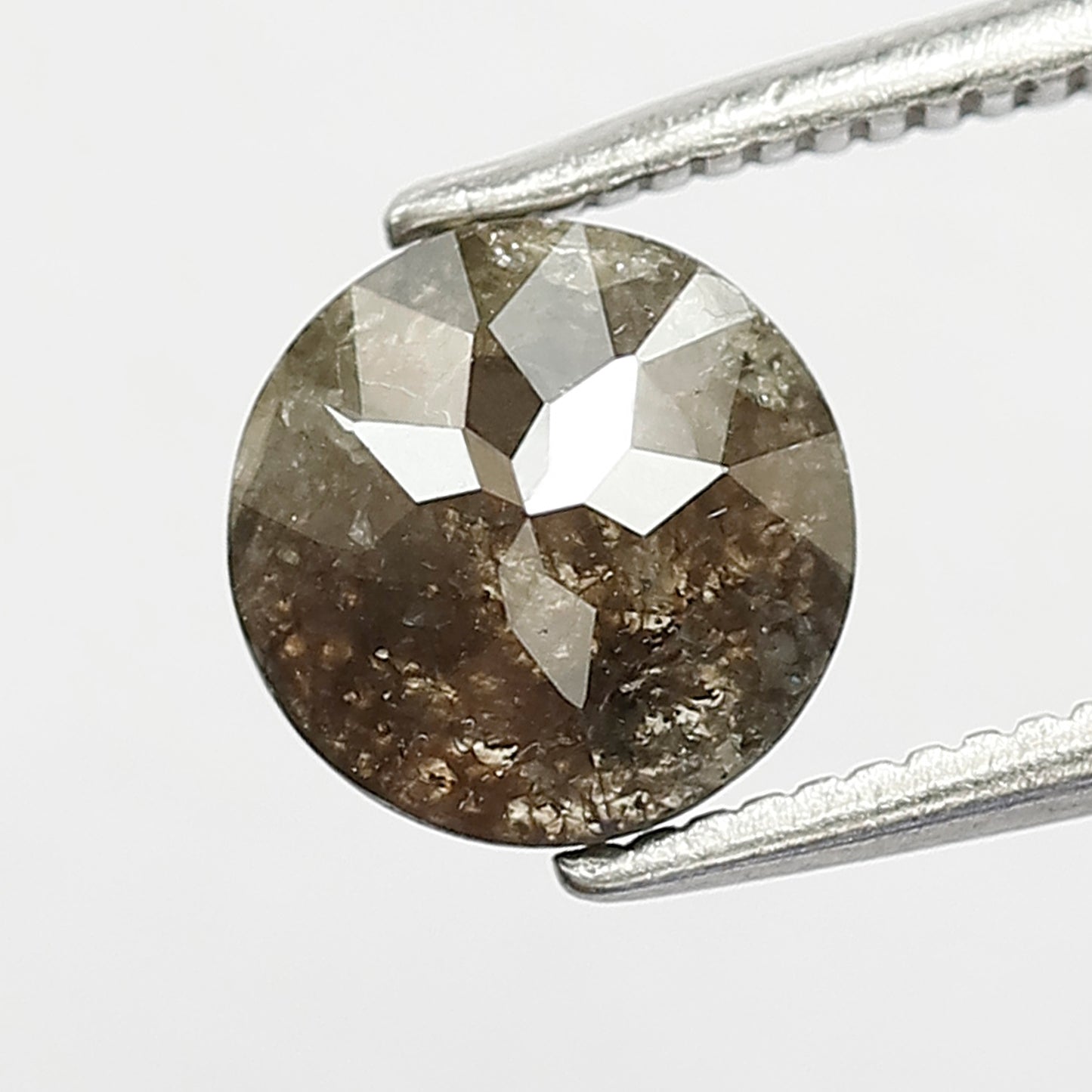 Black Round Rose Cut Rustic Diamond 1.38 Carats 7 mm Size