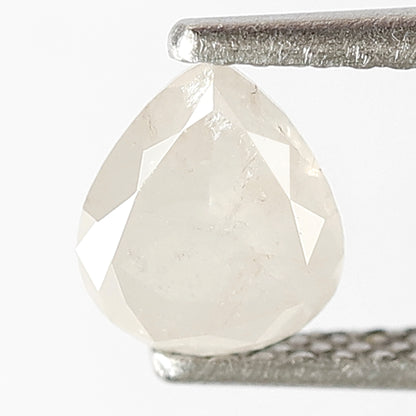 Natural Earth Mined Pear Shape 0.71 CT Diamond, 6.30 MM Misty White Loose Salt and Pepper Diamond For Making Engagement Ring