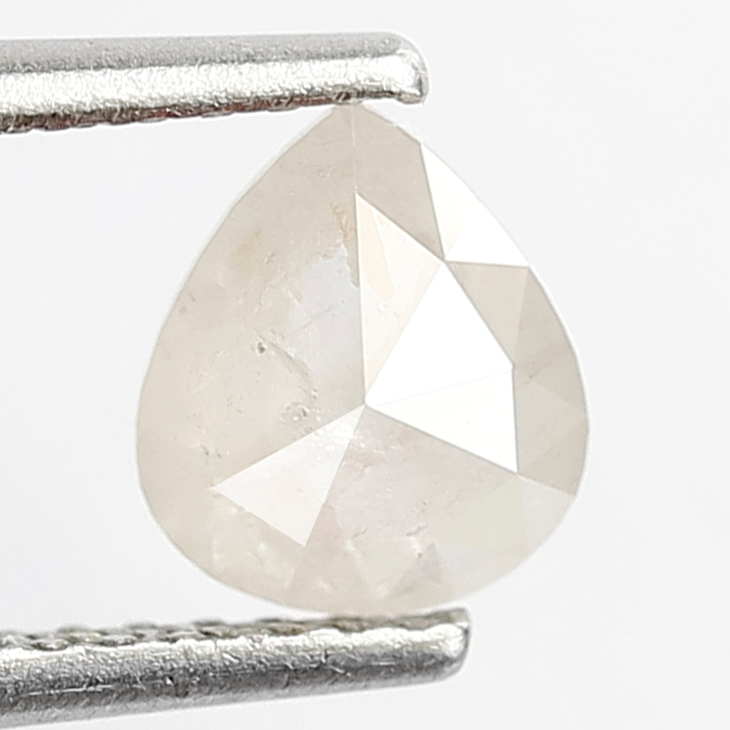 Natural Earth Mined Pear Shape 0.71 CT Diamond, 6.30 MM Misty White Loose Salt and Pepper Diamond For Making Engagement Ring