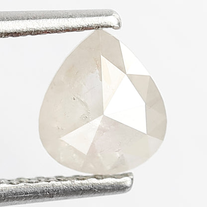 Natural Earth Mined Pear Shape 0.71 CT Diamond, 6.30 MM Misty White Loose Salt and Pepper Diamond For Making Engagement Ring