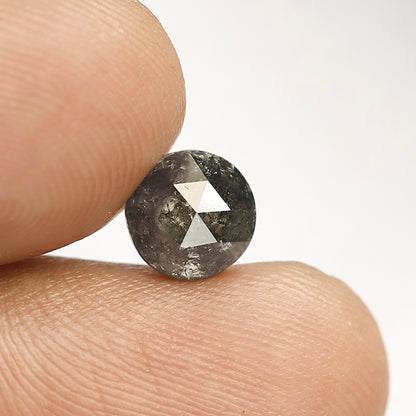 Gray Black Rose Cut Salt and Pepper Diamond 1.65 Carats