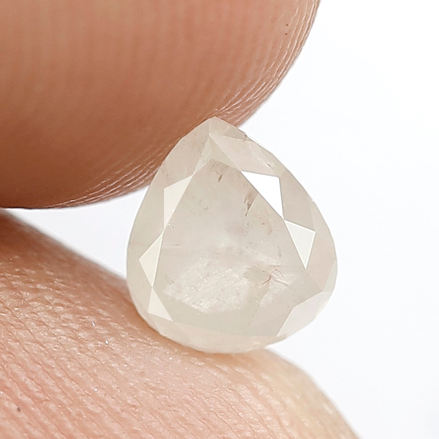 Natural Earth Mined Pear Shape 0.71 CT Diamond, 6.30 MM Misty White Loose Salt and Pepper Diamond For Making Engagement Ring