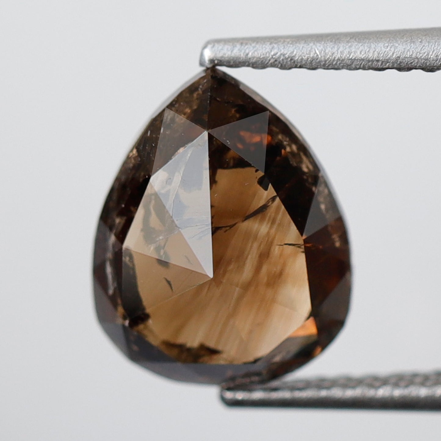2.90 Ct Pear Cut Rustic Diamond, Natural Dark Champagne Diamond 10 mm, Loose Earth Mined Stone for Unique Pear Ring