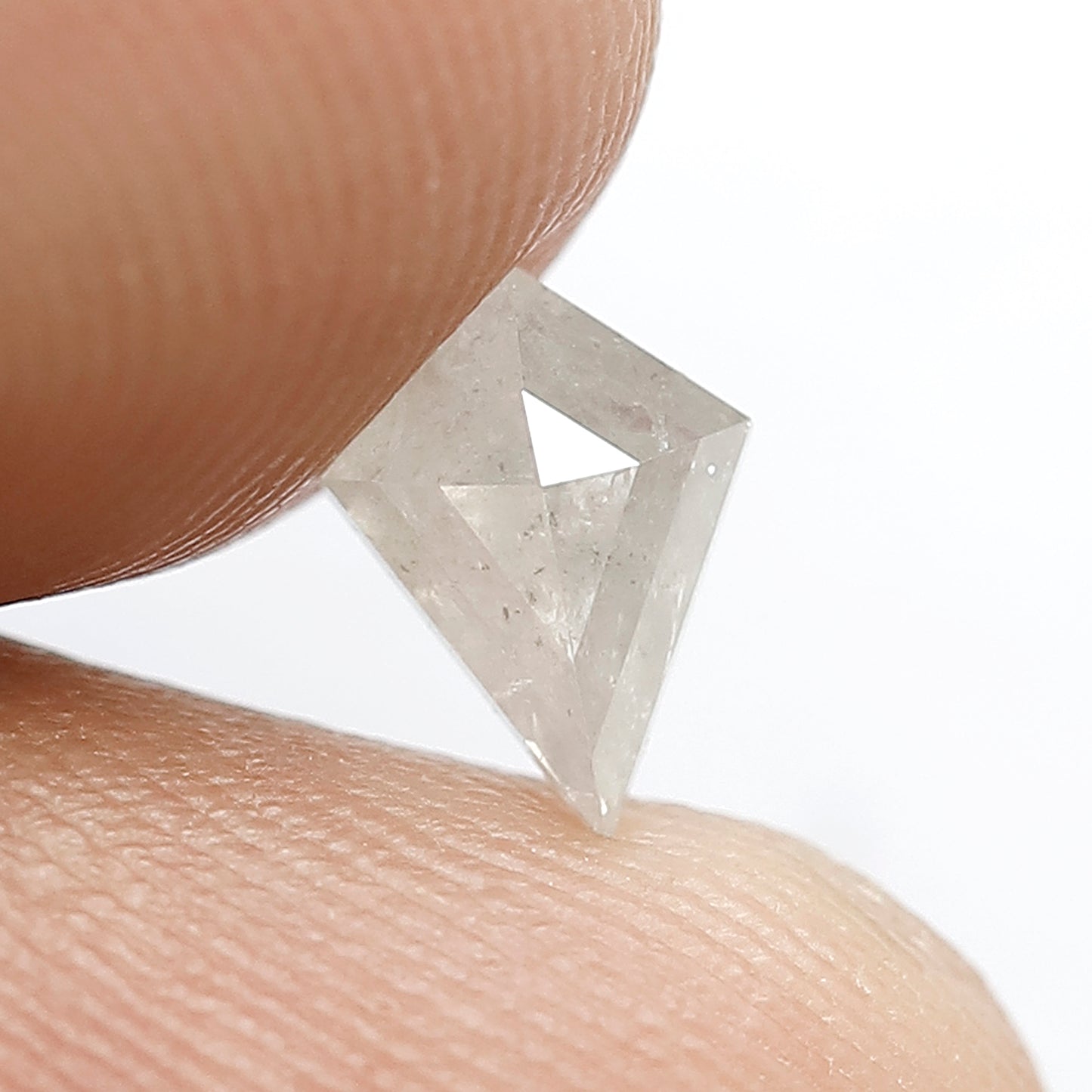 0.65 CT Kite Shape Loose Natural Gray Black Ethical Salt and Pepper Diamond For Wedding Band and Rings