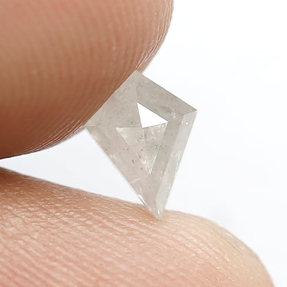 0.65 CT Kite Shape Loose Natural Gray Black Ethical Salt and Pepper Diamond For Wedding Band and Rings
