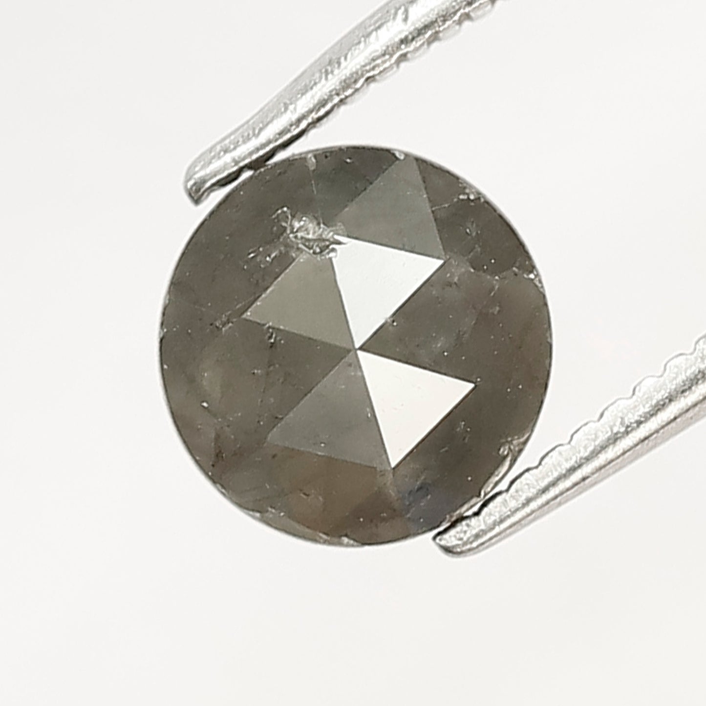 Cloudy Gray Black Round Rose Cut Natural Diamond 1.40 Carat