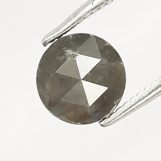 Cloudy Gray Black Round Rose Cut Natural Diamond 1.40 Carat