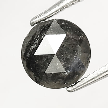 Black Color Round Rose Cut Rustic Diamond 1.32 Carat